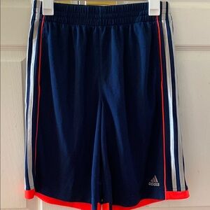 Adidas Big Boy Blue and Red Athletic Shorts with 3-Stripes